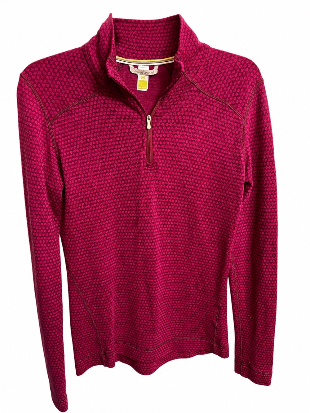Smartwool Women's Base Layer 1/4 Zip 100% Merino Wool Magenta M